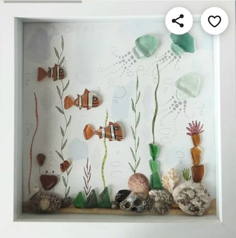 Sea Glass Artwork, Sea Glass Art Diy, Glass Fish Tanks, Art Plage, Costa Del Sol Spain, Sea Glass Art Projects, Beach Glass Crafts, Art Coquillage, Glass Art Projects