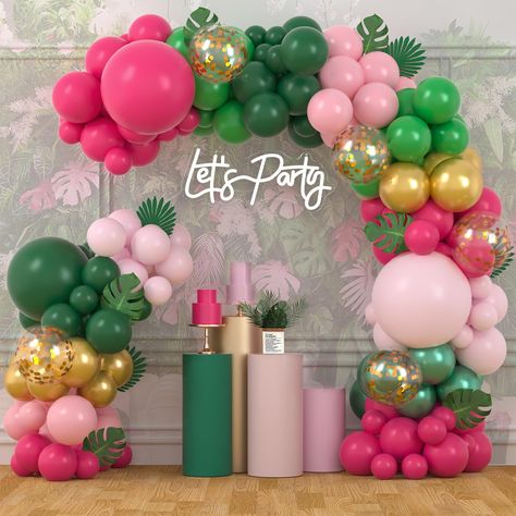 PRICES MAY VARY. Vibrant and Colorful Design: Transform any event into a tropical paradise with our Tropical Flamingo Balloon Arch. Ideal for Hawaiian party decorations, this stunning arch will enhance your celebration, creating an inviting atmosphere that is sure to impress your guests and make your special occasion memorable. Versatile for Various Occasions: Our Tropical Flamingo Balloon Arch Kit is designed for versatility, making it ideal for a variety of occasions. Whether you’re hosting a Pink And Green Balloon Decorations, Tropical Birthday Party Ideas For Kids, Flamingo Decorations Party, Flamingo Themed Party Decoration, Flamingo Party Decor, Flamingo Balloons, Tropical Theme Party, Tropical Birthday Party, Pink Party Decorations