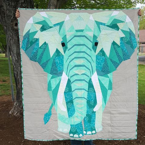 Elephant Abstractions, Elephant Quilts Pattern, Cotton Farm, Making Money Teens, Panel Quilt Patterns, Elephant Quilt, Long Arm Quilting, Landscape Quilt, Cute Quilts