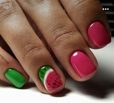 Summer Manicure Ideas, Watermelon Nail Designs, Red Summer Nails, June Nails, Summer Nails 2024, Watermelon Nails, Short Gel Nails, Summer Manicure, Manicure Ideas