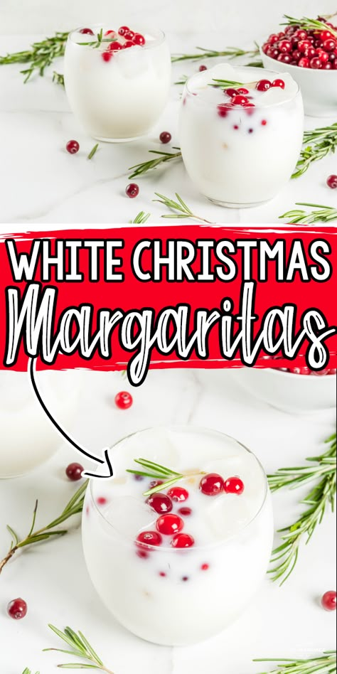 White Christmas Margaritas Cocktail - Love and Marriage Christmas Margaritas, White Christmas Margarita, Christmas Margarita, Xmas Drinks, Christmas Drinks Alcohol, Appetizer Party, Margarita Ingredients, White Cranberry Juice, Crafty Morning