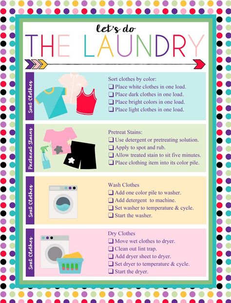 Laundry Chart, School Organization For Teens, Kid Laundry, Laundry Sorting, Saving Money Tips, Laundry Tips, Laundry Guide, Tips Saving Money, Chore Charts