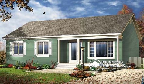 House plan W3109 detail from DrummondHousePlans.com Plan Garage, Drummond House Plans, Bungalow Style House, Floor Plans Ranch, Bungalow Style House Plans, Ranch House Plan, Ranch Style House Plans, Bungalow House Plans, Bungalow Style