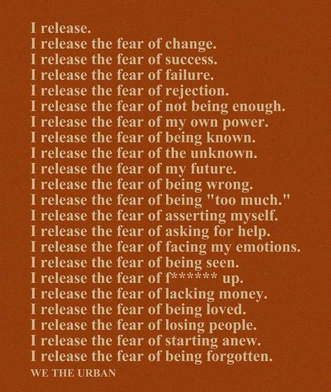 Affirmation of the Day: It’s already taken care of. 🧡 Which slides did you need to hear today? featured artists: tap for credits | Instagram Release Quotes, We The Urban, Fear Of Rejection, Fear Quotes, Affirmation Of The Day, Fear Of The Unknown, Ask For Help, The Unknown, The Urban