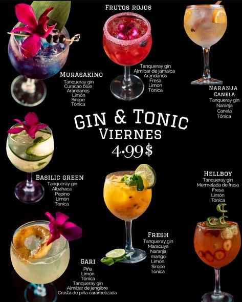 Gin Tonic Recetas, Alcoholic Drinks Menu, Bartender Drinks Recipes, Bartender Drinks, Coctails Recipes, Cocktail Drinks Alcoholic, Healthy Cocktails, Mixed Drinks Alcohol, Yummy Alcoholic Drinks