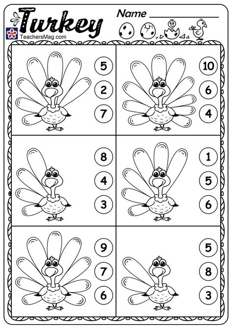 Turkey Counting Worksheets | TeachersMag.com Kids Thanksgiving Worksheets, Thanksgiving Preschool Worksheets Free, Preschool Thanksgiving Worksheets, Free Thanksgiving Worksheets, Thanksgiving Worksheets Preschool Free, Thanksgiving Preschool Worksheets, Thanksgiving Counting Activities Preschool, Turkey Prek Activities, Turkey Activities Kindergarten