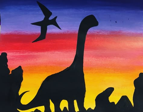 Dinosaur Painting Easy, Easy Dinosaur Painting, Dinosaur Canvas Painting, Dinosaur Crafts Preschool, School Age Crafts, Dinosaur Activities Preschool, Dinosaur Sketch, Wine And Canvas, Dinosaur Activities