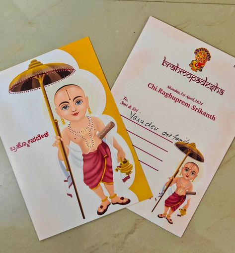 My most favourite Upanayanam Invite that I loved designing recently with traditional elements, as per Client's Requirements.🎀 The die-cut card adds an exotic look, that complements the aestheticity😊🎀 DM for more details 🎀 Follow and Support my Small Business 🎀 #upanayanam #upanayanaminvitationcard #brahmopadesam #upanayanaminvite #brahmopadesha #threadceremony #threadceremonyinvite #invitation #invitationcard #digitalinvitation #invitationdesigner Support My Small Business, Menu Card Design, Menu Card, My Small Business, Die Cut Cards, Menu Cards, Most Favorite, Love Design, Digital Invitations