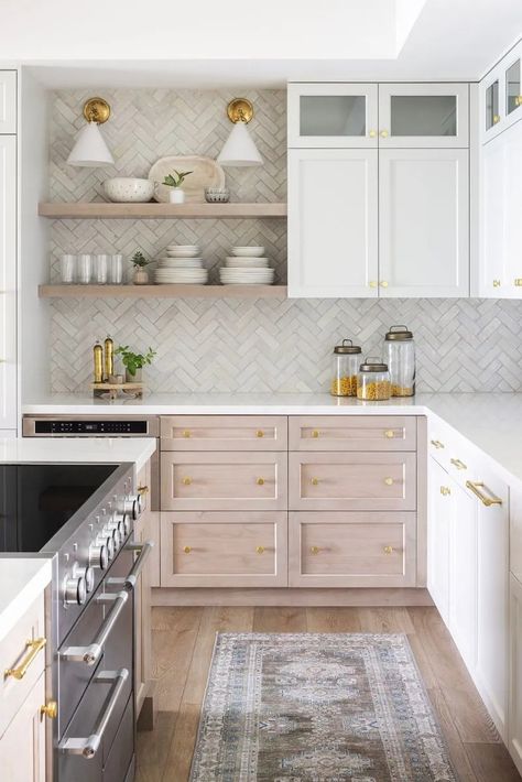 Hewn Flooring, Neutral Kitchen Colors, Modern Coastal Kitchen, Painted Kitchen Cabinets, Coastal Farmhouse Kitchen, Coastal Kitchen Decor, Mood Inspiration, Natural Wood Flooring, Becki Owens