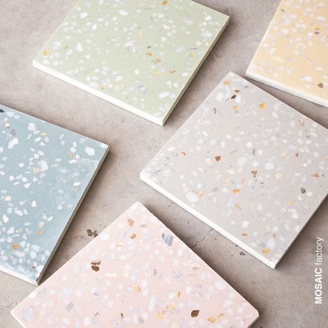 So many #terrazzo tiles to choose from! | #mosaicdelsur Marble 5 terrazzo collection available in many colours| What is your favourite? .… Pastel Terrazzo, Marble Bathroom Decor, Terrazzo Bathroom, Modern Terrazzo, Marble Bathroom Floor, Terrazzo Marble, Ceramic Tile Bathrooms, Design Online Shop, Terrazzo Tile