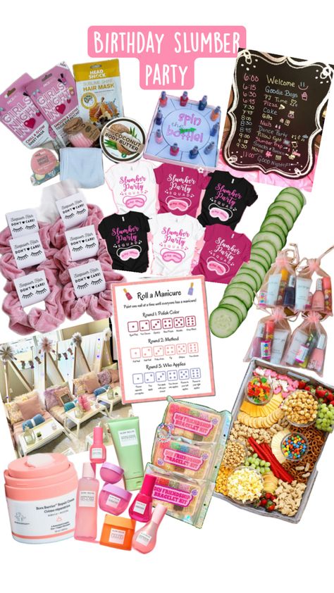 Sleepover Goodie Bags, Goodie Bag Ideas For Teens, Pizza Girls, Sleepover Birthday, Girl Sleepover, 13th Birthday Parties, Teen Party, Bags For Teens, Gift Cake