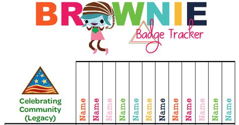 I've finally created a Brownie Tracker....and it's free! As a bonus, I've created three versions of the top graphic.  So you can choose w... Brownie Badge Tracker, Brownies Activities, Brownie Ideas, Brownie Badges, Girl Scouts Brownies, Brownie Scouts, Girl Scouts Cadettes, Daisy Troop, Troop Beverly Hills