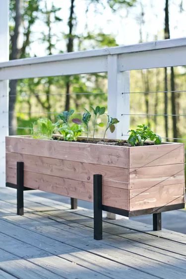 Diy Wood Planter Box, Salad Garden, Small Patio Spaces, Diy Wood Planters, 2x4 Projects, Garden Boxes Raised, Diy Crate, Cedar Planters, Custom Planters