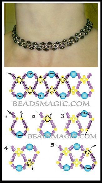 Friendship Bracelet Tutorial, Diy Necklace Patterns, Beads Magic, Crochet Bracelet Pattern, Seed Bead Jewelry Patterns, Beads Craft Jewelry, Beaded Necklace Patterns, Step By Step Crochet, Diy Jewelry Unique