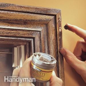 How to Fill Holes in Woodwork | The Family Handyman Sawhorse Plans, Fill Nail Holes, Trim Carpentry, Finish Carpentry, Wood Putty, Boxes Storage, Base Moulding, Door Casing, Stair Handrail