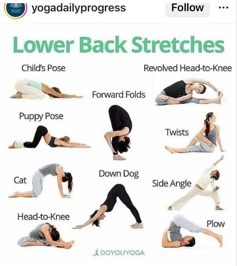 Lower Back Stretches, Lower Back Pain Stretches, Yoga Poses For Back, Low Back Stretches, Lower Back Pain Exercises, Yoga Beginners, Yoga For Back Pain, Lower Back Exercises, Back Stretches