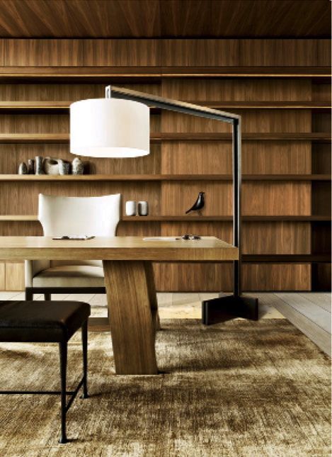 Christian Liaigre Study Shelving, Casa Clean, Christian Liaigre, Walnut Shelves, Top Interior Designers, Modern Desk, Study Room, Floor Design, Interior Furniture