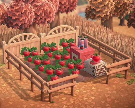 Animal Crossing Designs on Instagram: “Mini-farm builds of your favorite foods! Swipe to see all the designs by @muggle.crossing — comment your favorite down below!…” Unusable Space Ideas, Fall Halloween Animal Crossing, Acnh Farm Design, Acnh Farm Ideas, Acnh Farm, Cottage Core Animal Crossing, Tomato Design, Tomato Farm, Cottagecore Animal Crossing