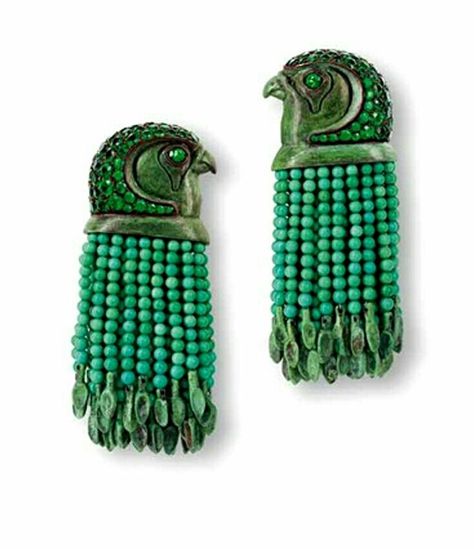 . Egyptian Jewelry, Ancient Jewelry, Lovely Earrings, Peacocks, High Jewelry, Turquoise Jewelry, Bling Bling, Beaded Earrings, Jewelry Art