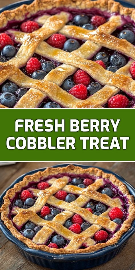 Indulge in the deliciousness of my Fresh Berry Cobbler Treat! This dessert is bursting with juicy blueberries and raspberries, all perfectly encased in a flaky, golden crust. Perfect for summer gatherings or a cozy night in, this recipe is always a hit. Let me show you how to whip up this delightful treat that will have everyone coming back for seconds! Fresh Berries Recipes, Berry Cobbler Recipe, Berry Cobbler Recipes, Homemade Banana Pudding Recipe, Blueberries And Raspberries, Cheese Burger Soup Recipes, Homemade Banana Pudding, Warm Desserts, Berry Recipes