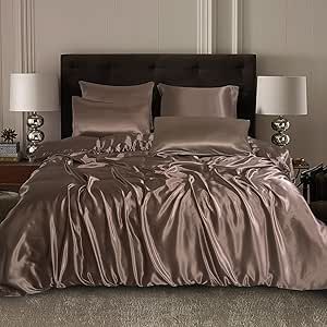 Double King Size Bed, Duvet Bed, Silk Bed Sheets, Luxury Duvet Covers, Satin Bedding, Luxurious Bed, Silk Bedding, Dark Colours, Duvet Bedding Sets