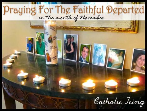 Praying For The Dead With Kids Catholic Kids Crafts, Catholic Icing, Catholic Feast Days, Catholic Traditions, Souls Day, Liturgical Calendar, Saint Feast Days, Catholic Homeschool, Liturgical Year