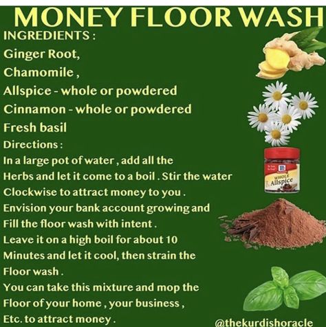 Floor Wash Recipe, Money Spells Magic, Smudging Prayer, Nature Healing, Money Spells That Work, Good Luck Spells, Magickal Herbs, Easy Spells, Magic Spell Book