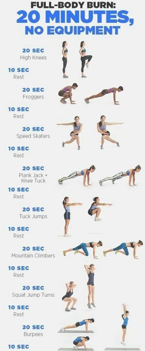 Workout from anywhere with this no equipment, less than 30 minute workout routine to shed those pounds! Tuck Jumps, Burn Belly Fat Workout, Tabata Workout, Tabata Workouts, 30 Minute Workout, Cardio Training, Fitness Challenge, Fitness Bodybuilding, Fat Burning Workout