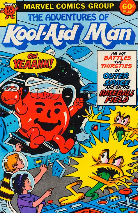 Kool-Aid Man Comic Book & Video Game (1983) – Snaxtime College Posters, Kool Aid Man, Bedroom Wall Collage, Comic Poster, Cartoon Posters, Picture Collage Wall, Monster Party, Photo Wall Collage, Kool Aid