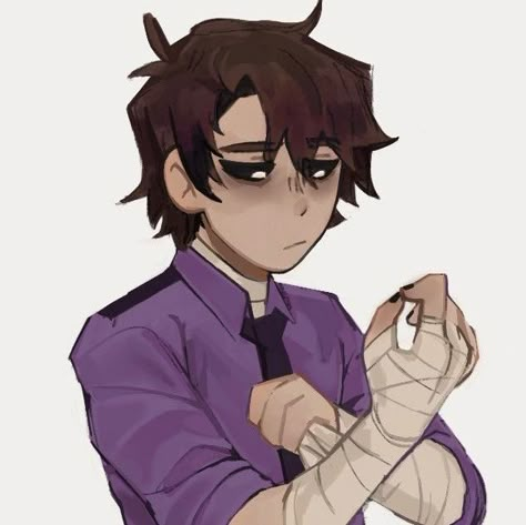 Michael Afton, Anime Character, Purple, Anime, Black