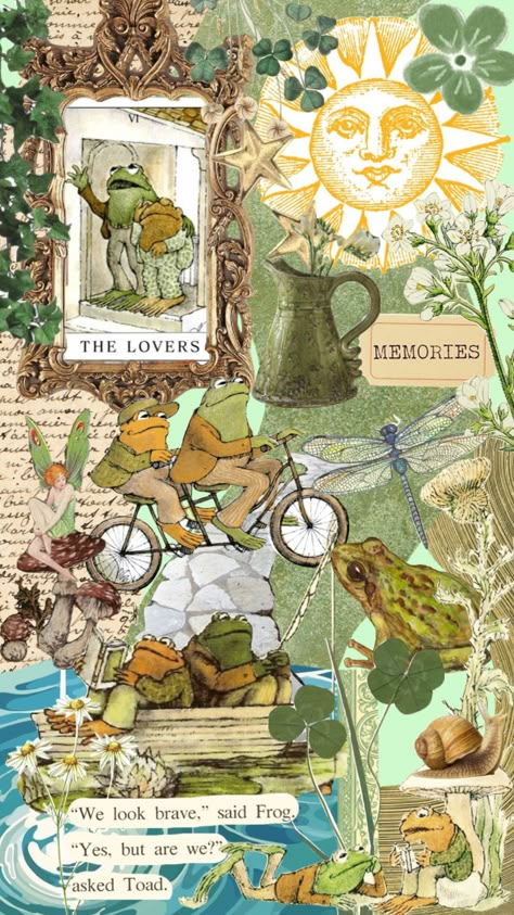 Frog And Toad Laptop Wallpaper, Frog And Toad Wallpaper, Frog Core, Frog Poster, Frog Art Aesthetic, Frog And Toad Aesthetic, Chihiro Y Haku, Frog Wallpaper, Hippie Wallpaper