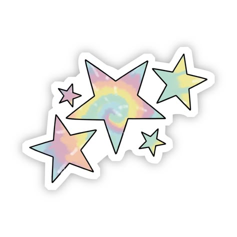 Tie-dye Stars Aesthetic Waterproof Vinyl Sticker 3x2.3in | Unique tie-dye stars sticker for your laptop, water bottle, car, or wherever you want to add a touch of fun. Waterproof and Funky Sticker, Hello Font, Cute Aesthetic Stickers, Stars Aesthetic, Sticker Design Inspiration, Colorful Stickers, Aesthetic Sticker, Scrapbook Stickers Printable, Printable Scrapbook Paper