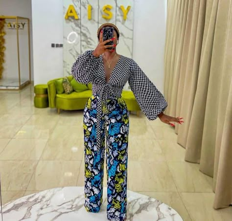 Wrap Top And Palazzo Pants, Ankara Crop Top Styles, Top Styles For Ladies, Ankara Wrap Top, Ankara Crop Top, Ankara Pants, Ankara Dress Designs, Crop Top Styles, Adventurous Life