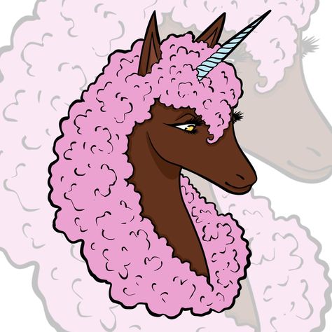 Afro Unicorn, Unicorn Png, Unicorns Png, Unicorn Wall Art, Black Unicorn, Unicorn Stickers, Sticker Ideas, Unicorn Tshirt, Mugs Stickers