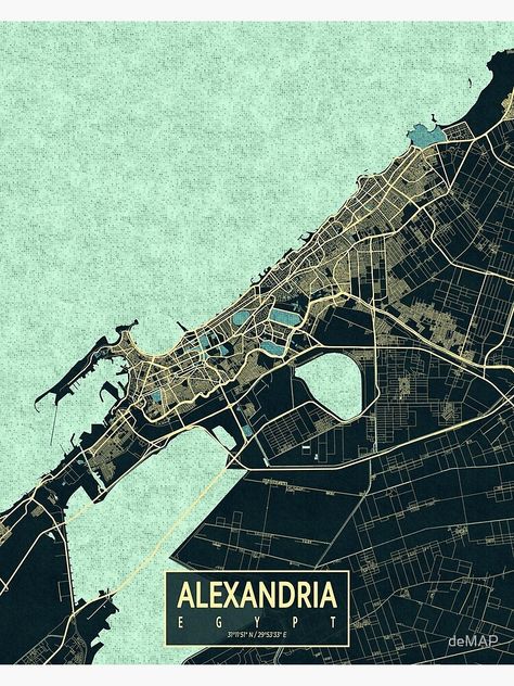 "Alexandria City Map of Egypt - Summer" Poster for Sale by deMAP | Redbubble Alexandria Map, Alexandria City, Egypt Poster, Egypt Map, Egyptian Painting, Alexandria Egypt, Summer Poster, Texture Graphic Design, City Map Art