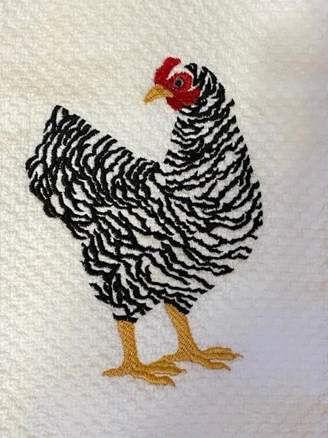 Chicken Embroidery, Towel Embroidery Designs, Embroidered Horse, Kitchen Country, Textile Art Embroidery, Bird Quilt, Hand Embroidery Videos, Diy Embroidery Patterns, Farm Kitchen