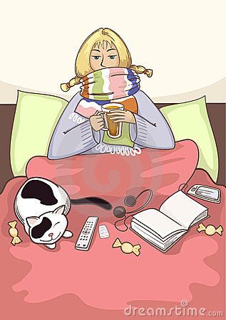 In Bed Illustration, Vitamins Deficiency, Bed Illustration, Spoon Theory, Sick Humor, Woman Bedding, Cold Symptoms, Beauty Skin Care Routine, Young Woman