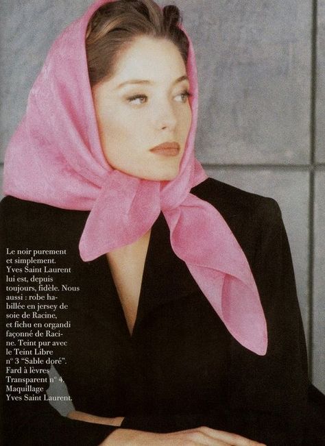 Scarf Inspiration, Saint Laurent Couture, Yves Saint Laurent Haute Couture, Saint Laurent Haute Couture, Paris March, Chloë Sevigny, Yves Saint Laurent Couture, Head Scarf Tying, Scarf Trends