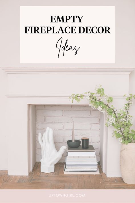 Fireplace Books, Fireplace Filler, Cottagecore Decor Ideas, Empty Fireplace Ideas, Empty Fireplace, Living Dining Room Decor, Modern Fireplace Ideas Living Rooms, Fireplace Box, Unused Fireplace