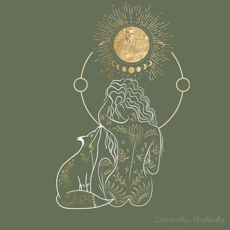 Woman, Fox, Phases, woman phases, spiritual animal, spirituality, moon, moon phases Fox Woman Tattoo, Wild Women Tattoo, Woman Phases, Spiritual Woman Divine Feminine Art, Positive Manifestation Wallpaper, Spirit Animal Fox, Fox Goddess, Fox And Moon, Sacred Feminine Art