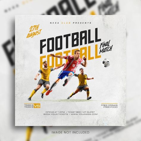 PSD psd final match football flyer socia... | Premium Psd #Freepik #psd #night #sport #football #soccer Football Flyer Design, Football Final, Art Journal Challenge, Sports Design Ideas, Flyer Free, Journal Challenge, Sports Flyer, Sport Design, Portfolio Web Design