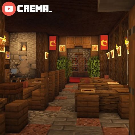 Minecraft Inn, Medieval Inn, Minecraft Underground, Interior Minecraft, Minecraft Interior, Minecraft Interior Design, Minecraft House Plans, Minecraft Farm, Easy Minecraft Houses