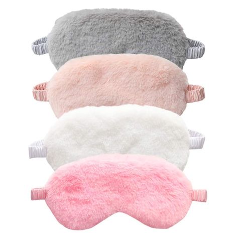 A Self-Care Stocking Stuffer: 4-Pack Faux Fur Eye Mask Cute Sleep Mask, Cute Sleep, Sleeping Eye Mask, Mask Cute, Soft Eyes, Sleep Masks, Pink Fur, Eye Cover, Eye Pillows