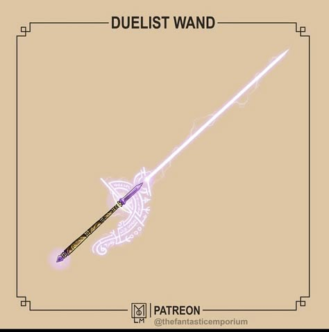 Wand Drawings Art, Dnd Staff Magic, Magic Wand Art Dnd, Dnd Magic Wand, Magic Wand Fantasy Art, Fantasy Equipment Art, Fantasy Wand Designs, Magic Wand Concept Art, Wand Fantasy Art