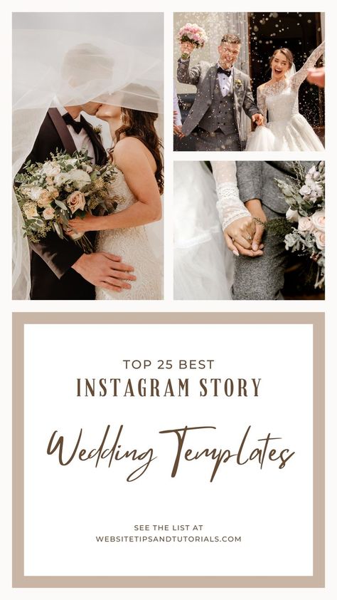 Top 25 Best Instagram Story Wedding Templates - see the list at Website Tips & Tutorials Instagram Story Wedding, Wedding Social Media Post, Wedding Social Media, Best Instagram Stories, Story Wedding, Wedding Social, Social Media Post Design, Instagram Engagement, Story Templates