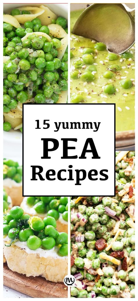 Four different pea recipes from pasta to soup, from crostini to salad. Can Peas Recipe, English Peas Recipe, Fresh Pea Recipes, Green Peas Recipes, Pea Salad Recipes, Pasta With Peas, Mushy Peas, English Peas, Pea Salad