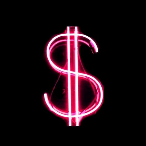 Pink Dollar Sign, Dollar Sign, Neon Sign, Neon Pink, In The Dark, Neon, Money, Pink, Black