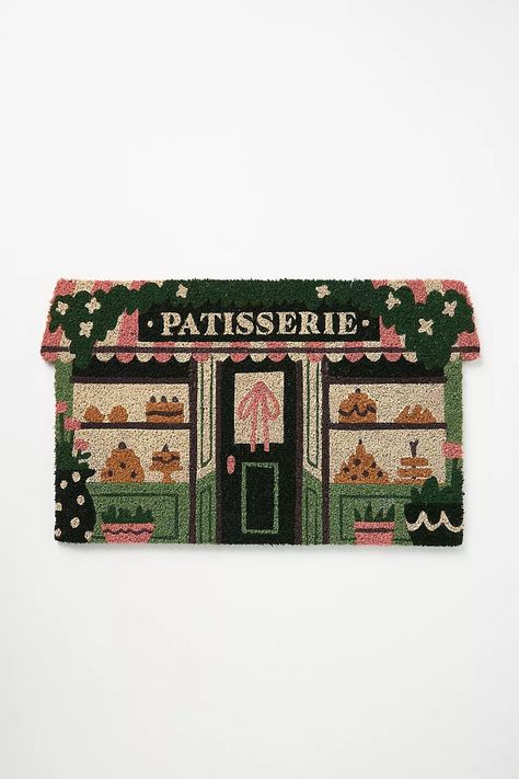 Patisserie Coir Printed Doormat | AnthroLiving Anthropologie Outdoor, Christmas Doormats, Door Mat Diy, Anthropologie Home, Coir Mat, Outdoor Rugs Patio, Rug Texture, Cottage Farmhouse, Coir Doormat