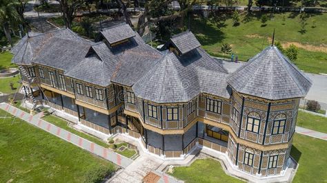 Aerial shot of the Royal Museum palace in the royal town Kuala Kangsar. stock photos Kuala Kangsar, Royal Museum, Palace, Stock Images, Stock Photos, Animals, Color