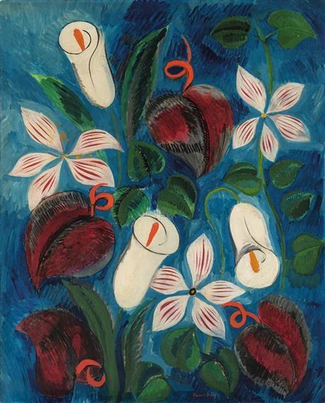 Maurice Utrillo, Maurice De Vlaminck, Joseph Cornell, Raoul Dufy, Floral Composition, Pastel Sec, Still Life Flowers, Fauvism, Georges Braque